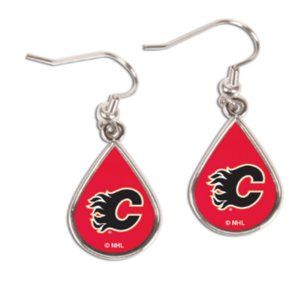Calgary Flames WinCraft Tear Drop Dangle Earrings